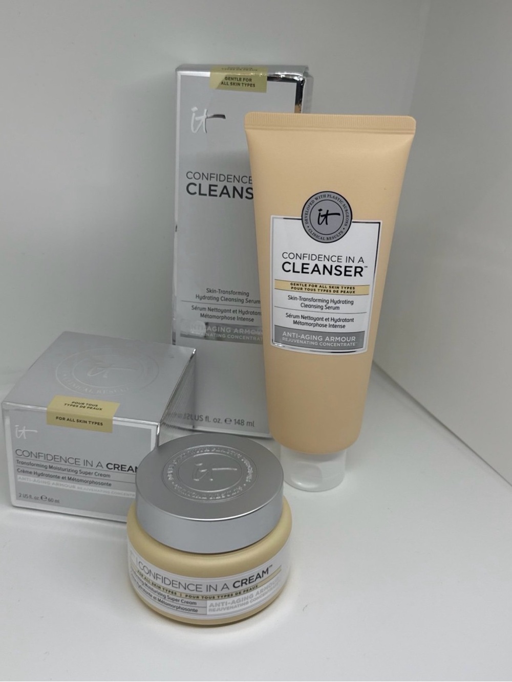 IT Cosmetics Confidence in a Cleanser & Confidence in a Cream Set NEW Sealed